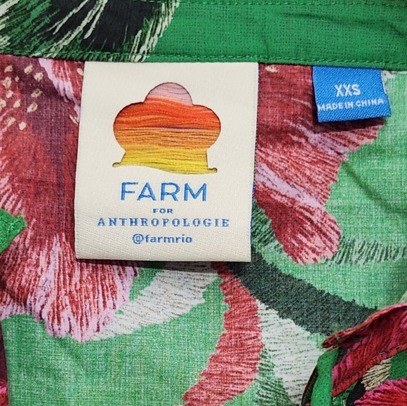 FARM Rio Raquel Button down Puff Sleeve Top - Picture 11 of 14